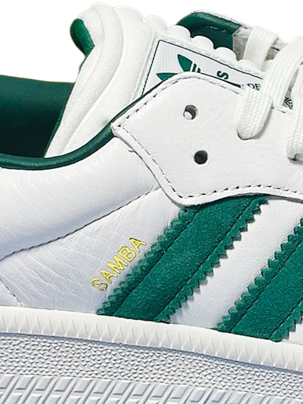adidas Samba XLG Sneakers White Green Leather Suede NWT Men’s 11.5 - Picture 9 of 9